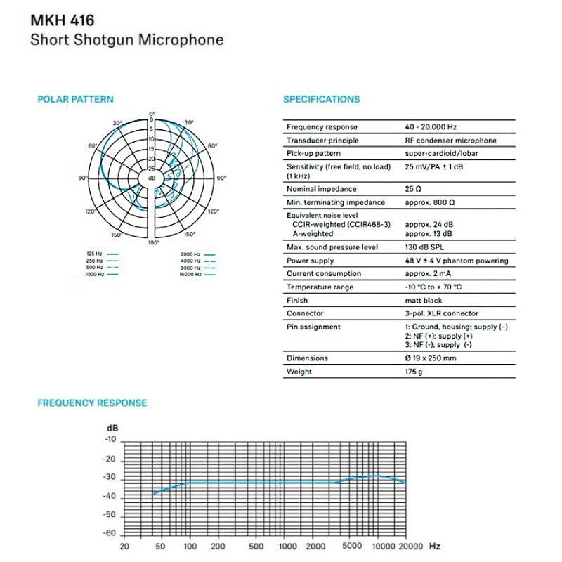 Sennheiser MKH 416-P48U3 Shot-Gun Microphone