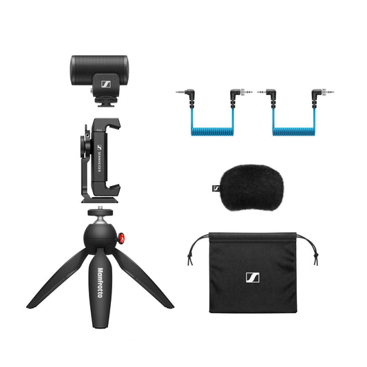 Sennheiser MKE 200 Mobile Kit Camera-mount Shot-Gun Microphone Bundle